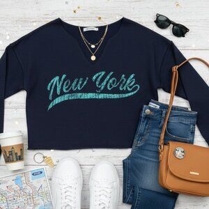 Cut & Paste "New York" V-Neck Pullover